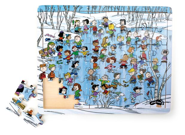 small foot Dřevěné puzzle Snoopy v zimě