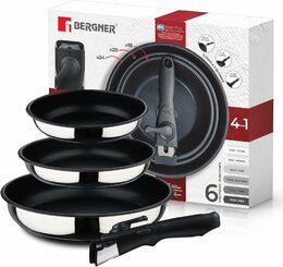 BERGNER Sada pánví nerez s nepřilnavým povrchem  Click&Cook 3 ks 18, 20, 24 cm BG-32292-MM