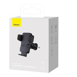 Univerzální držák do ventilační mřížky Baseus Wisdom Auto Alignment s bezdrátovým nabíjením černý