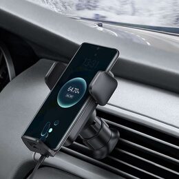 Univerzální držák do ventilační mřížky Baseus Wisdom Auto Alignment s bezdrátovým nabíjením černý