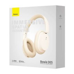 Bluetooth sluchátka Baseus Bowie D05 krémově bílé