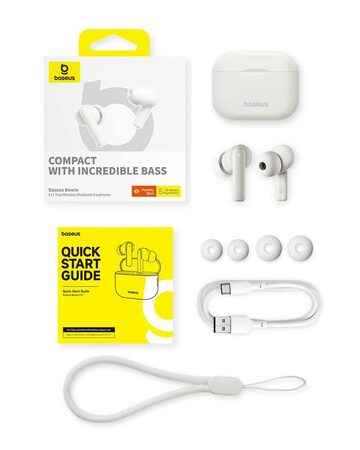 Bluetooth sluchátka Baseus Bowie E17 bílá