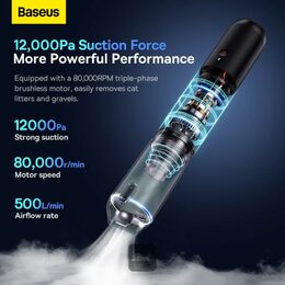 Akumulátorový vysavač do auta Baseus A3lite 12000Pa černý