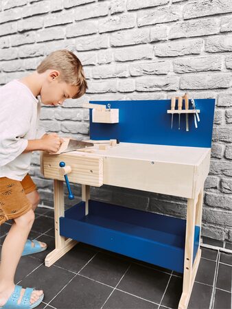 small foot Dětský ponk modrý s příslušenstvím
