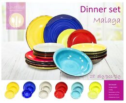 HIT Jídelní sada talířů Malaga 18 ks HT-24327112