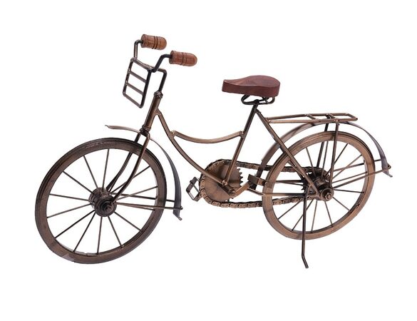 HOMESTYLING Dekorace stojící BICYKL 47 cm měděná KO-A78100010mede