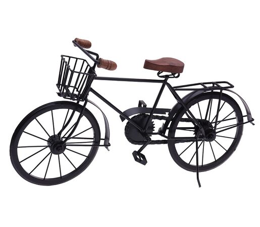 HOMESTYLING Dekorace stojící BICYKL 47 cm černá s košíkem KO-A78100010kosi