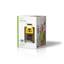 Nedis RDFM3100YW stavební FM rádio s Bluetooth, vodotěsné IPX5, 15W, žlutá / čer