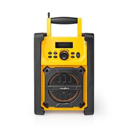 Nedis RDFM3100YW stavební FM rádio s Bluetooth, vodotěsné IPX5, 15W, žlutá / čer