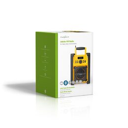 Nedis RDFM3100YW stavební FM rádio s Bluetooth, vodotěsné IPX5, 15W, žlutá / čer