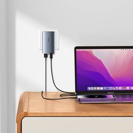 Nabíječka do sítě Baseus GaN5 Pro Ultra Slim USB-C/USB-A 65 W šedá