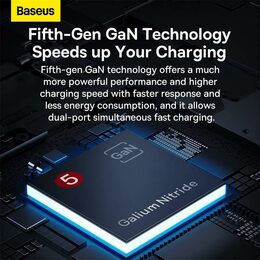 Nabíječka do sítě Baseus GaN5 Pro Ultra Slim USB-C/USB-A 65 W šedá