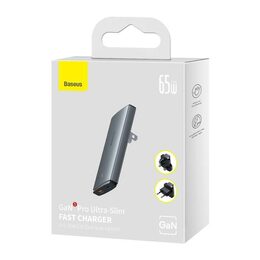 Nabíječka do sítě Baseus GaN5 Pro Ultra Slim USB-C/USB-A 65 W šedá