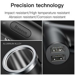 Nabíječka do auta Baseus typ Y 2x USB 40W + Cigarette Lighter Extended černá