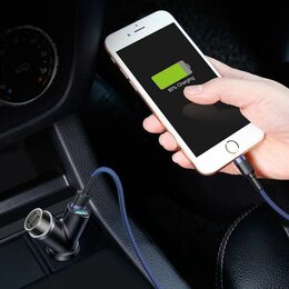 Nabíječka do auta Baseus typ Y 2x USB 40W + Cigarette Lighter Extended černá