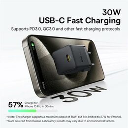 Rychlonabíječka do sítě Baseus Palm 30W USB-C PD QC 3.0 černá