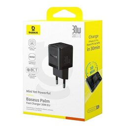 Rychlonabíječka do sítě Baseus Palm 30W 1xUSB 1xUSB-C PD QC 3.0 černá