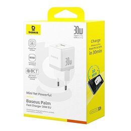 Rychlonabíječka do sítě Baseus Palm 30W 1xUSB 1xUSB-C PD QC 3.0 bílá