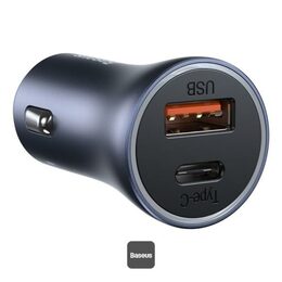 Rychlonabíječka do auta Baseus Golden Contactor Pro Dual USB+USB-C 40W s kabelem USB/USB-C 5A 1m