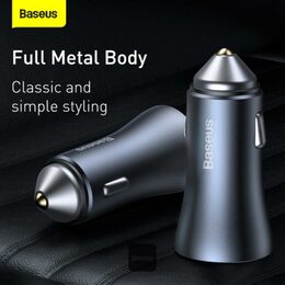 Rychlonabíječka do auta Baseus Golden Contactor Pro Dual USB+USB-C 40W s kabelem USB/USB-C 5A 1m