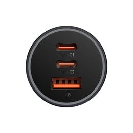 Nabíječka do auta Baseus Magic 2x USB-C, USB 65W černá