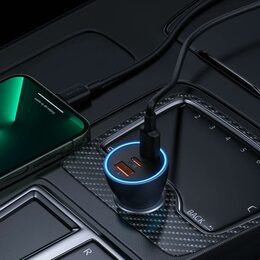 Nabíječka do auta Baseus Magic 2x USB-C, USB 65W černá