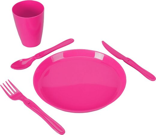 EXCELLENT Pikniková sada nádobí v boxu 31 ks růžová KO-030001750ruzo