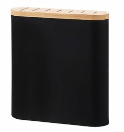 EXCELLENT HOUSEWARE Stojan na nože dřevo / černá 23 cm KO-404003110