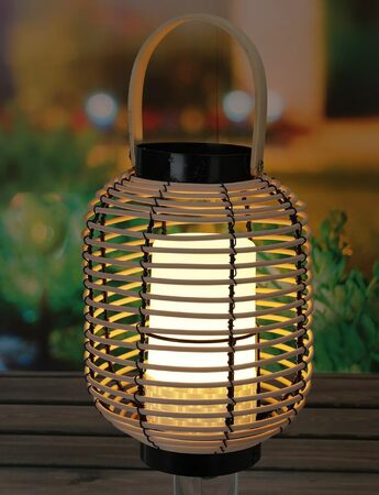 PROGARDEN Venkovní lucerna s LED svíčkou ratanová 24 cm KO-AF5000710