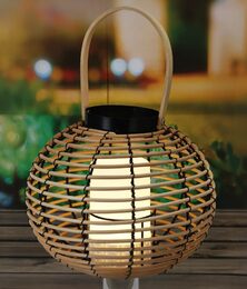 PROGARDEN Venkovní lucerna s LED svíčkou ratanová 26 cm KO-AF5000720