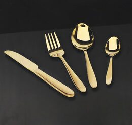 EXCELLENT Sada příborů nerez 24 ks ZLATÁ KO-CC4100940