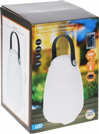 PROGARDEN Nabíjecí lampa kempingová venkovní s ovladačem RGB 21 cm KO-CY8001940