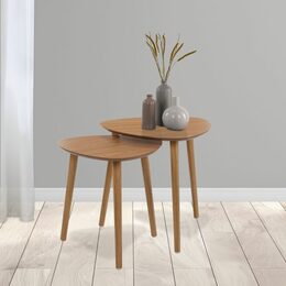 HOMESTYLING Odkládací stolek sada 2 ks borovice KO-KR8000110