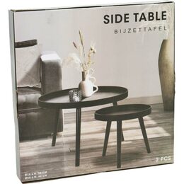 HOMESTYLING Odkládací stolek sada 2 ks borovice černá KO-KR8200300