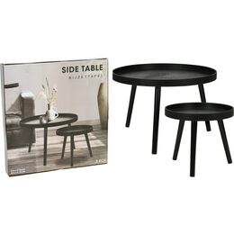HOMESTYLING Odkládací stolek sada 2 ks borovice černá KO-KR8200300