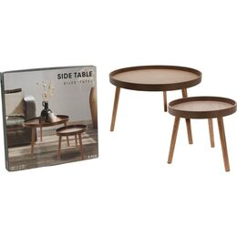 HOMESTYLING Odkládací stolek sada 2 ks borovice tmavě hnědá KO-KR8200310