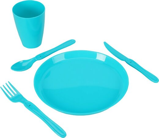 EXCELLENT Pikniková sada nádobí v boxu 31 ks modrá KO-030001750modr