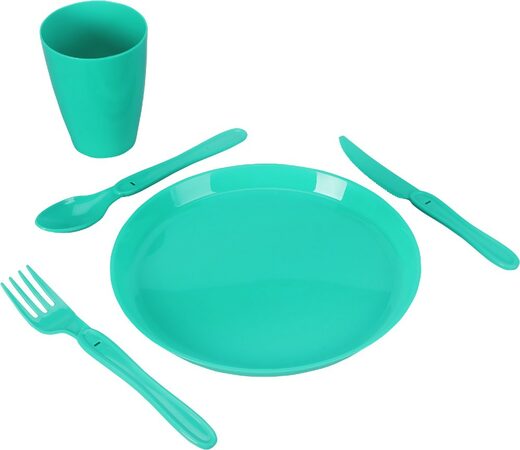 EXCELLENT Pikniková sada nádobí v boxu 31 ks zelená KO-030001750zele