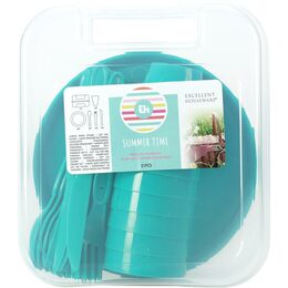 EXCELLENT Pikniková sada nádobí v boxu 31 ks zelená KO-030001750zele