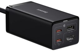 Rychlonabíječka do sítě Baseus GaN5 Pro 67W 2x USB-C/USB-A/HDMI černá a USB-C kabel 100W 1m