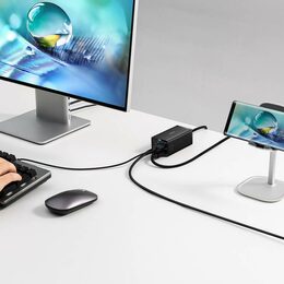 Rychlonabíječka do sítě Baseus GaN5 Pro 67W 2x USB-C/USB-A/HDMI černá a USB-C kabel 100W 1m