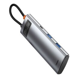 Dokovací stanice Baseus 7v1 (USB-C PD 100W, USB-C, 2x USB 3.0, HDMI, SD/TF port) šedá