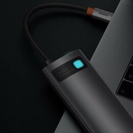Dokovací stanice Baseus 7v1 (USB-C PD 100W, USB-C, 2x USB 3.0, HDMI, SD/TF port) šedá