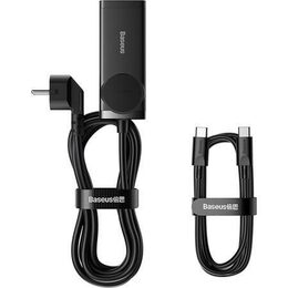 Rychlonabíječka do sítě Baseus GaN3 Pro, 2x USB-C, 2x USB + AC 100W s kabelem USB-C/USB-C černá