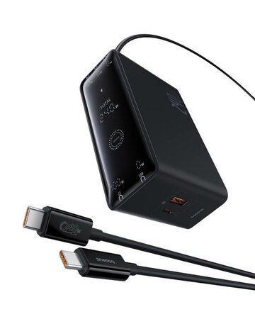 Nabíjecí stanice Baseus Digital Charger 240W GaN, 3xUSB-C, USB+ DC, 1m kabel černá