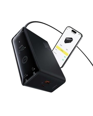 Nabíjecí stanice Baseus Digital Charger 240W GaN, 3xUSB-C, USB+ DC, 1m kabel černá