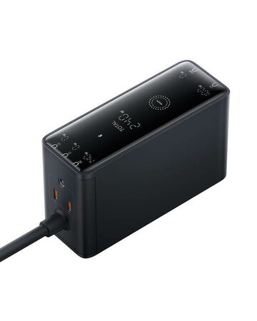 Nabíjecí stanice Baseus Digital Charger 240W GaN, 3xUSB-C, USB+ DC, 1m kabel černá