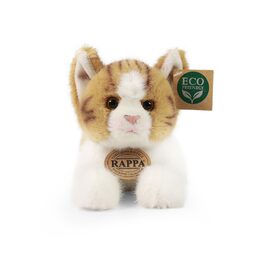 Rappa Plyšová kočka ležící hnědo-bílá 20 cm ECO-FRIENDLY