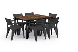 Zahradní stůl Keter Porto 160 walnut black steel