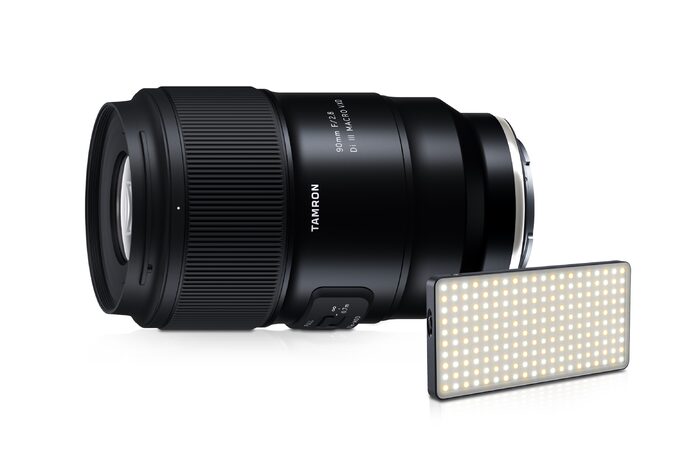 Objektiv Tamron 90 mm F/2.8 Di III MACRO VXD pro Sony FE + LED světlo Jupio PowerLED JPL200A